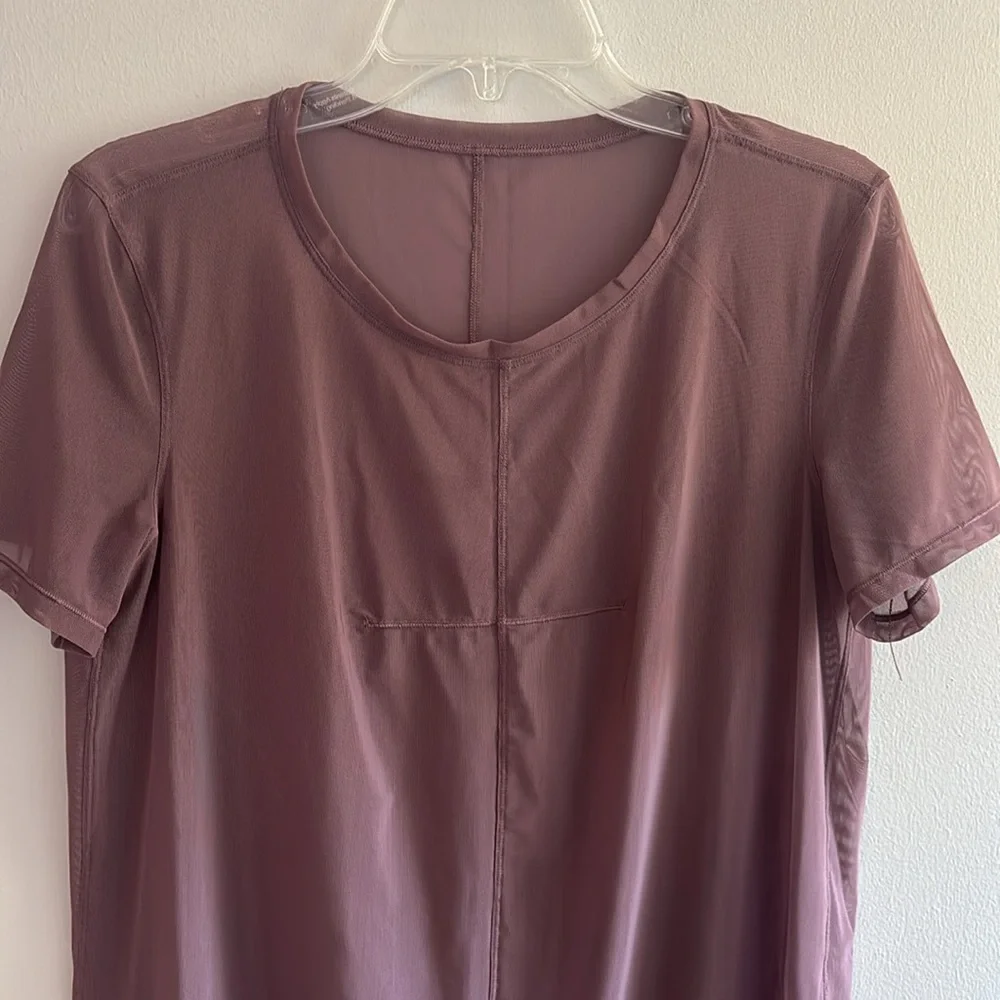 Lululemon Ready To Reach sheer mesh dress in Antique Bark Mauve - Picture 4 of 8
